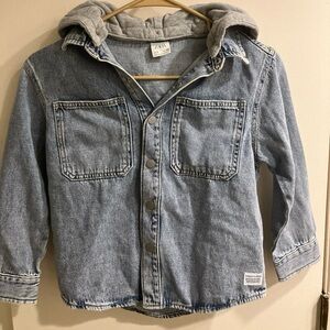 Zara Street Flavour Women’s Jean Jacket With Hoodie Size 7
